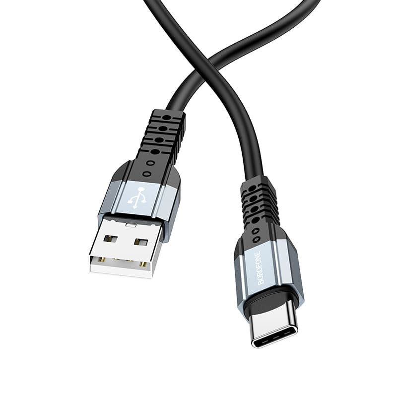 Borofone kabel BX64 Special Silicone - USB na typ C - 3A 1 metr černý - náhled 2