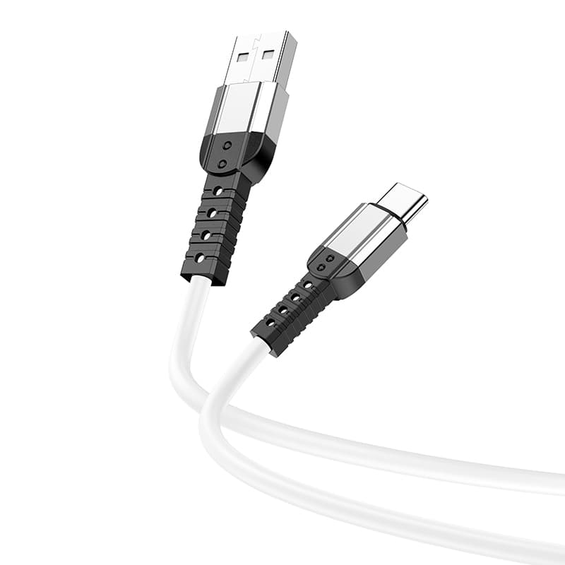 Borofone kabel BX64 Special Silicone - USB na typ C - 3A 1 metr bílý - náhled 2