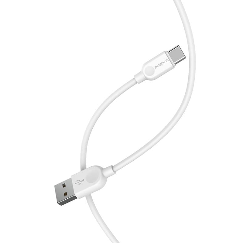 Borofone Kabel BX14 LinkJet - USB na typ C - 3A 1 metr bílý - náhled 2
