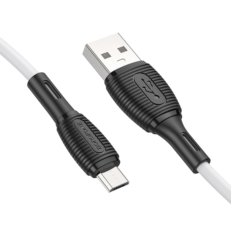 Kabel Borofone BX86 Advantage - USB na Micro USB - 2,4A 1 metr bílý - náhled 2