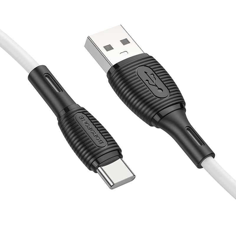 Kabel Borofone BX86 Advantage - USB na typ C - 3A 1 metr bílý - náhled 2