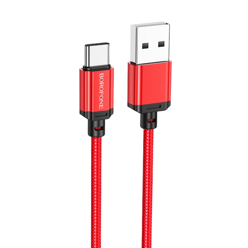 Kabel Borofone BX87 Sharp - USB na typ C - 3A 1 metr červený - náhled 2