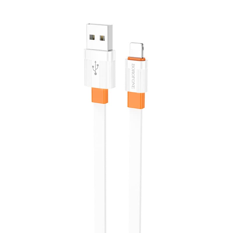 Kabel Borofone BX89 Union - USB na Lightning - 2,4A 1 metr bílo-oranžový - náhled 2