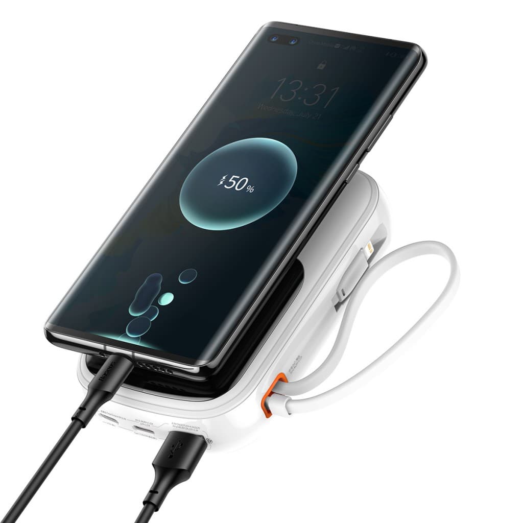 Powerbank Baseus Qpow Pro 20000mAh s kabelem Lightning (PPQD060202) 20W bílá - náhled 2