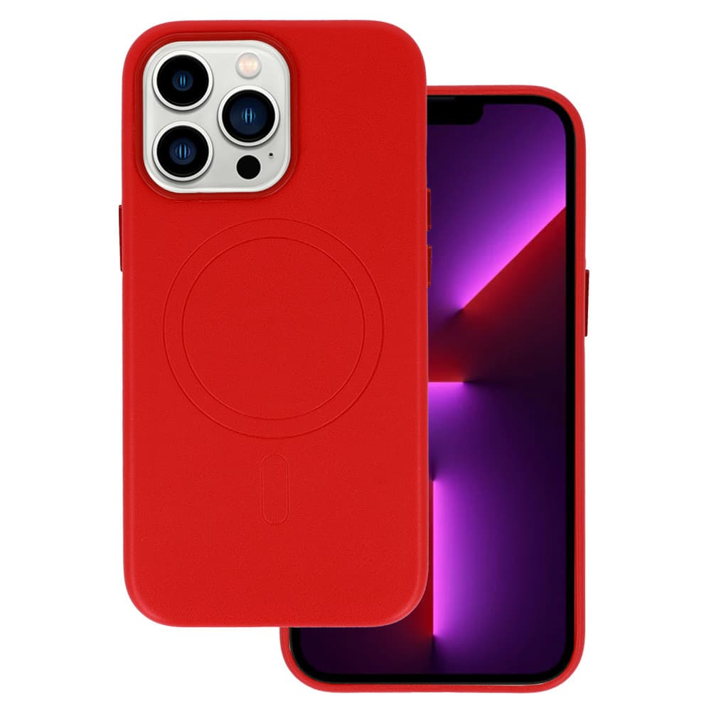 Zadní kryt MagSafe Leather pro Iphone 13 Red - náhled 2