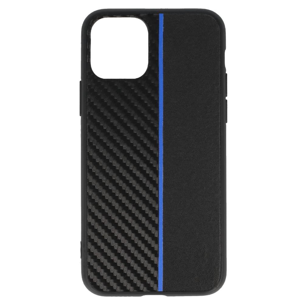 Tel Protect CARBON pouzdro pro iPhone 11 Pro černé s modrým pruhem - náhled 2
