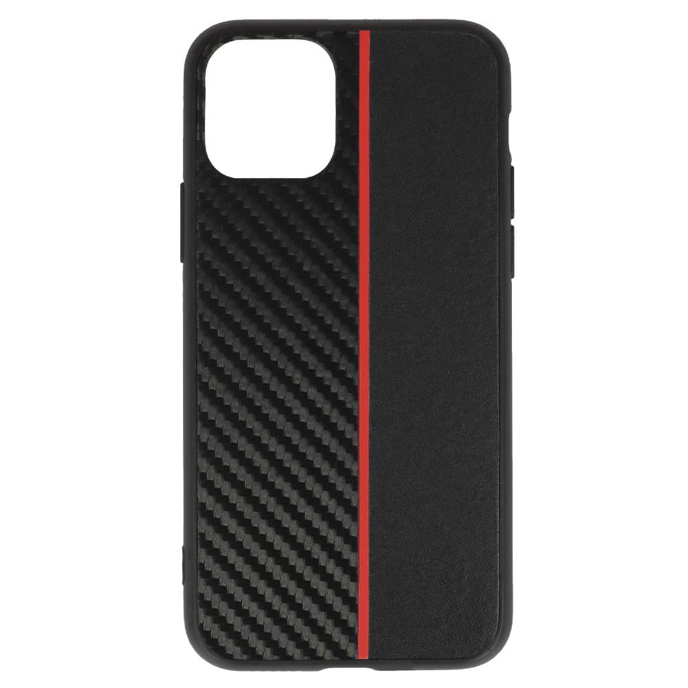 Kryt Tel Protect CARBON pro iPhone 11 Pro černý s červeným pruhem - náhled 2