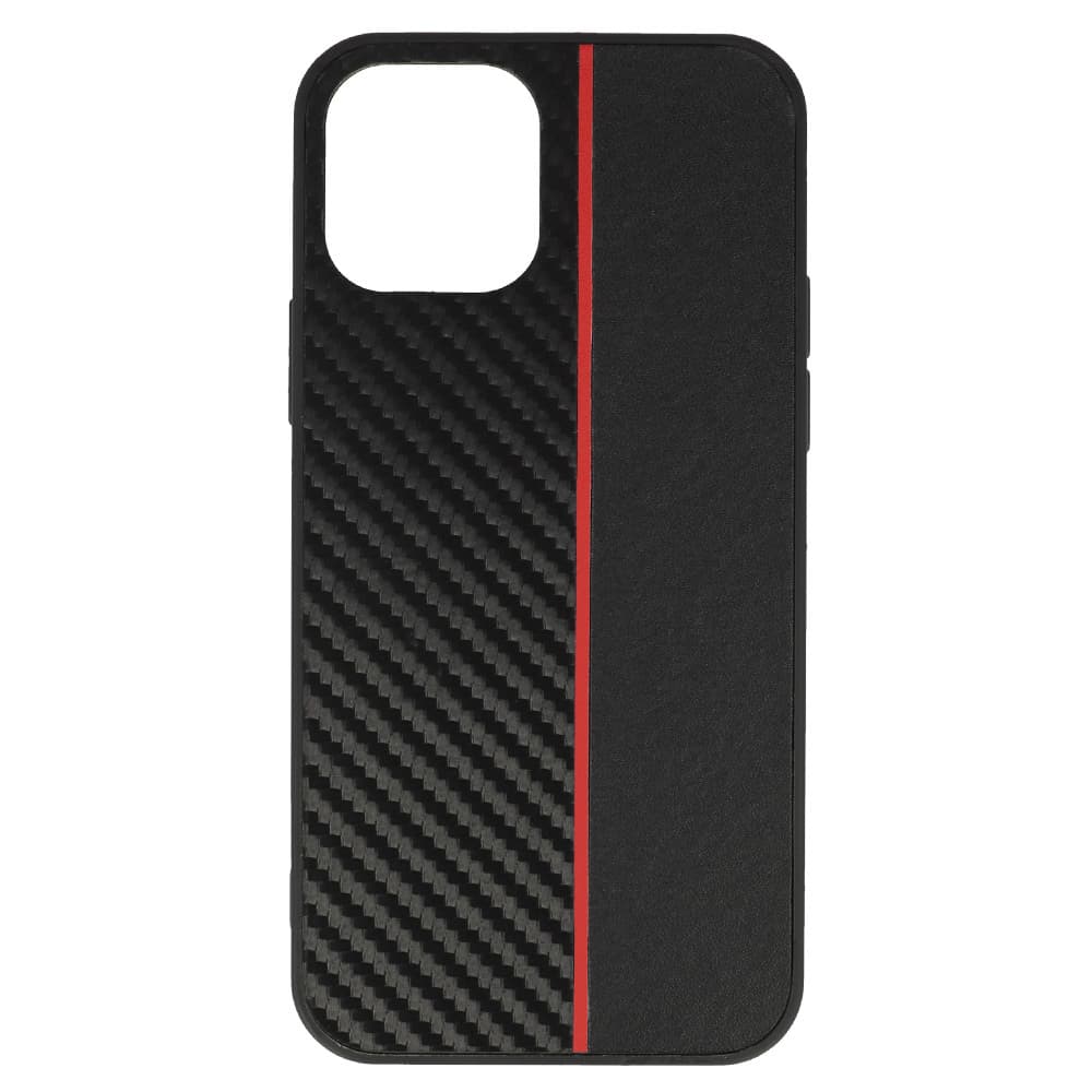 Tel Protect CARBON pouzdro pro iPhone 12 Pro Max black s červeným pruhem - náhled 2