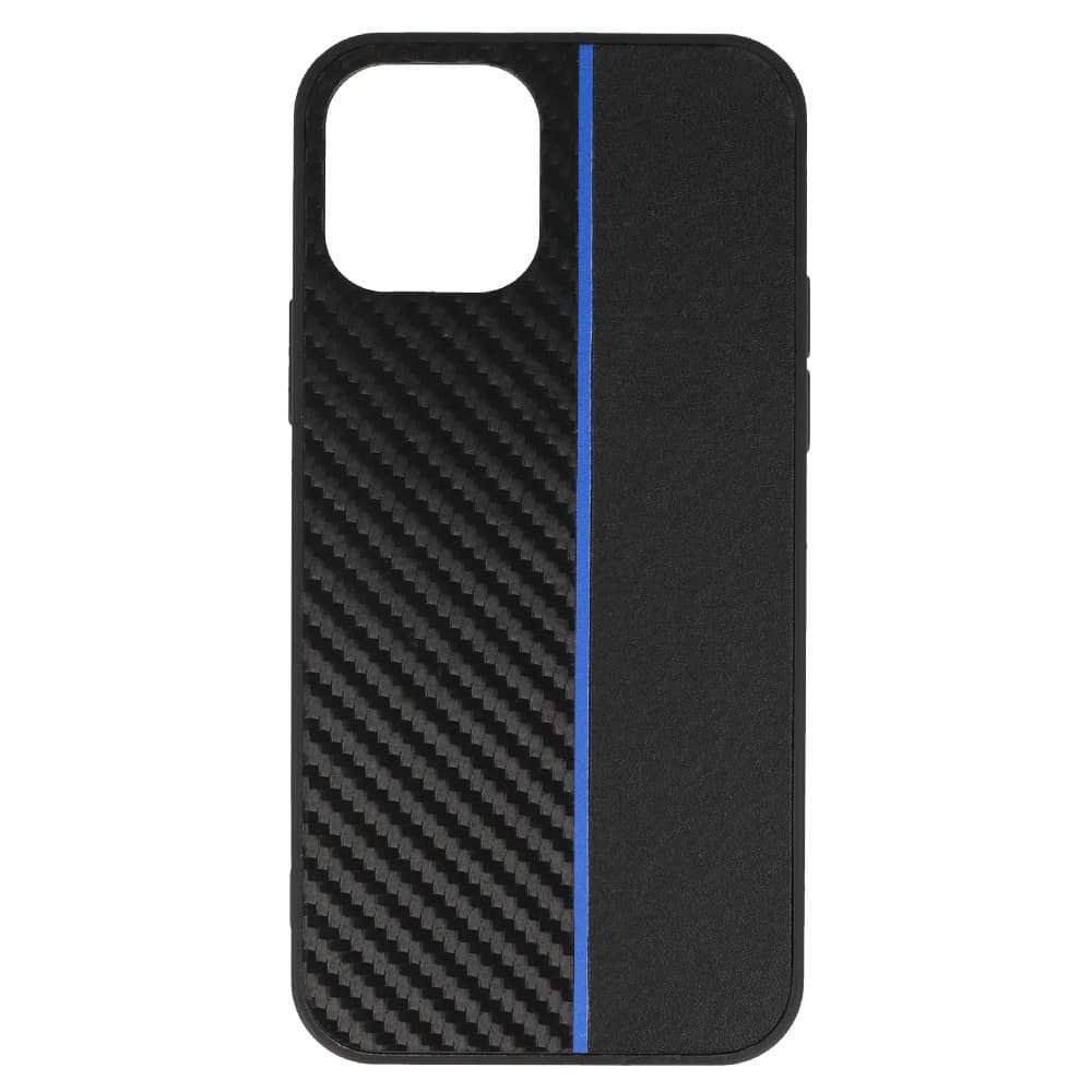 Tel Protect CARBON pouzdro pro iPhone 12 Pro Max black s modrým pruhem - náhled 2