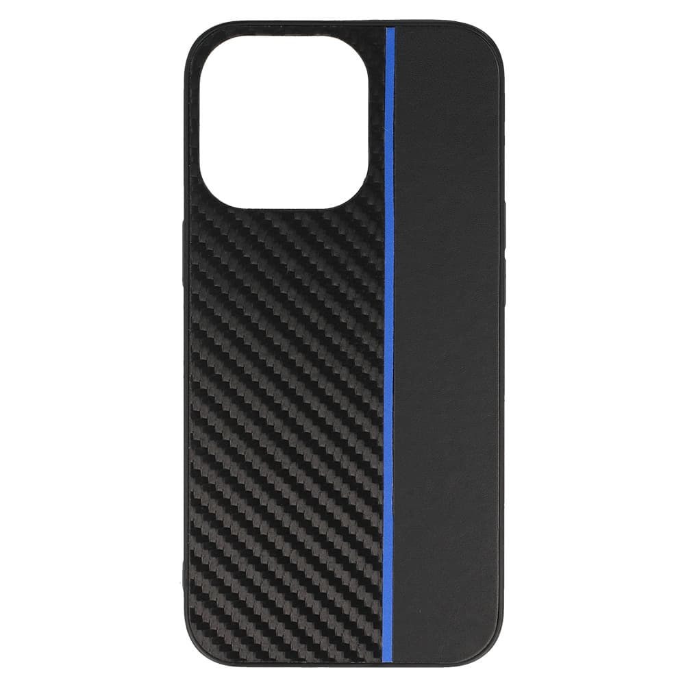 Tel Protect CARBON pouzdro pro iPhone 13 Pro černé s modrým pruhem - náhled 2