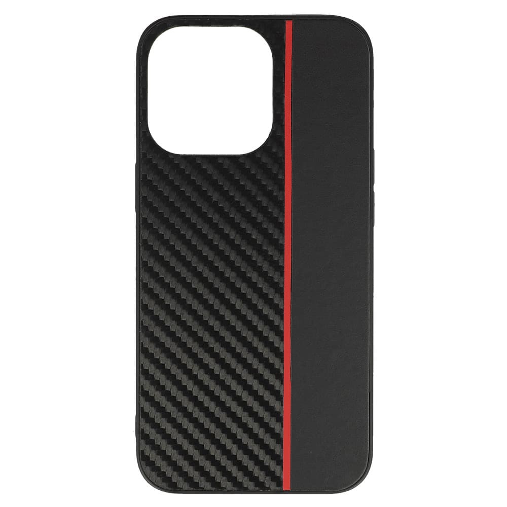 Tel Protect CARBON pouzdro pro iPhone 13 Pro Max black s červeným pruhem - náhled 2