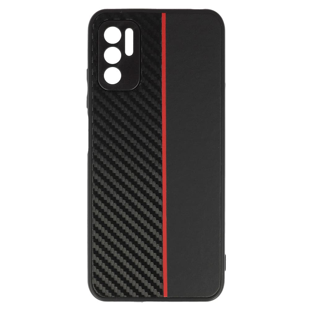 Tel Protect CARBON pouzdro pro Xiaomi Redmi Note 10 5G black s červeným pruhem - náhled 2