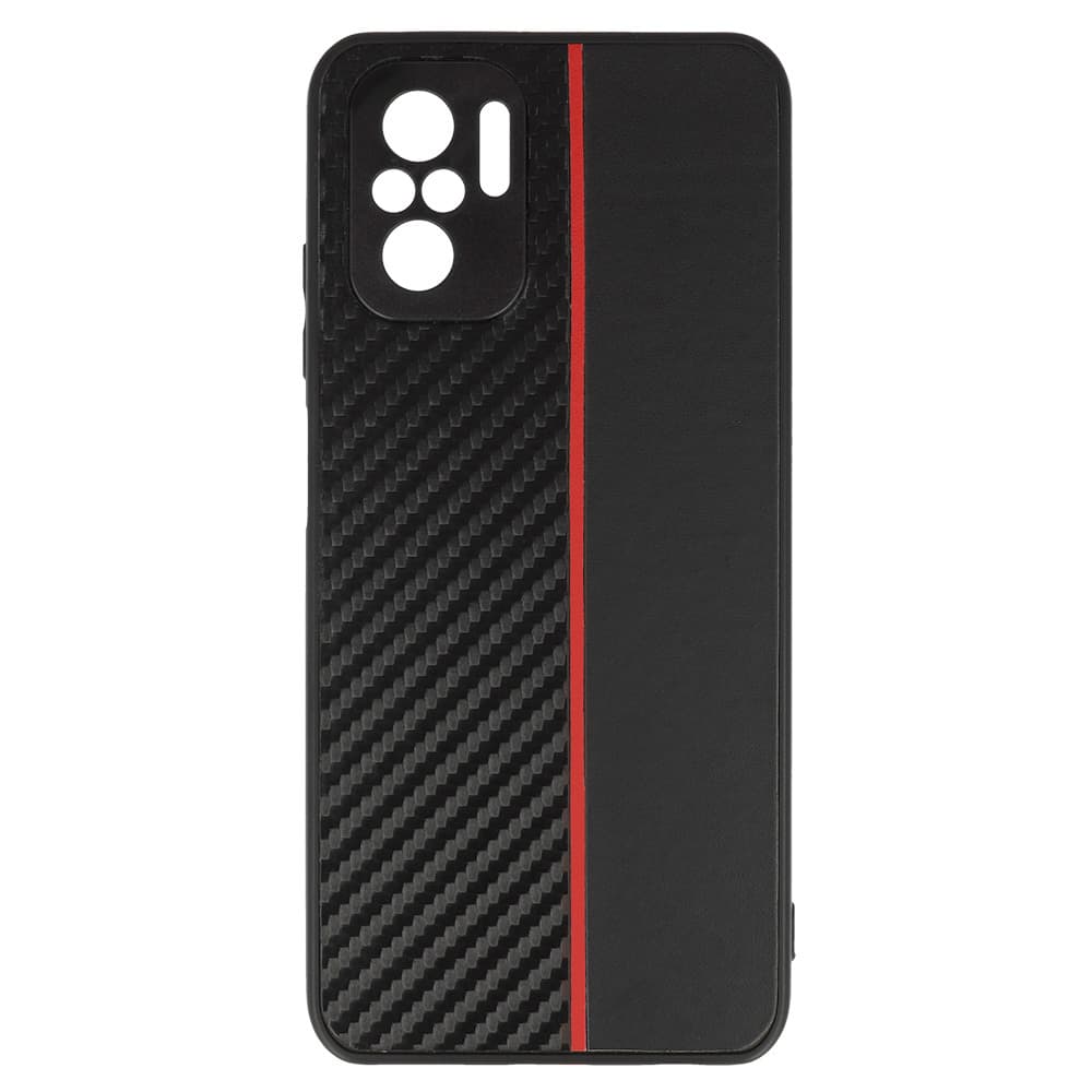Tel Protect CARBON pouzdro pro Xiaomi Redmi Note 10/Note 10S/Poco M5S černé s červeným pruhem - náhled 2