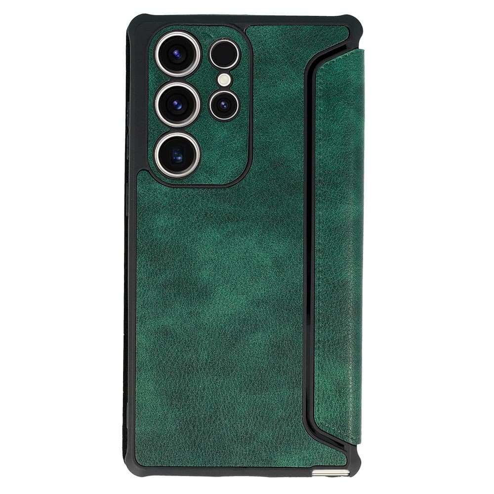 Kožené pouzdro Razor na Samsung Galaxy S23 Plus tmavě zelené - náhled 2