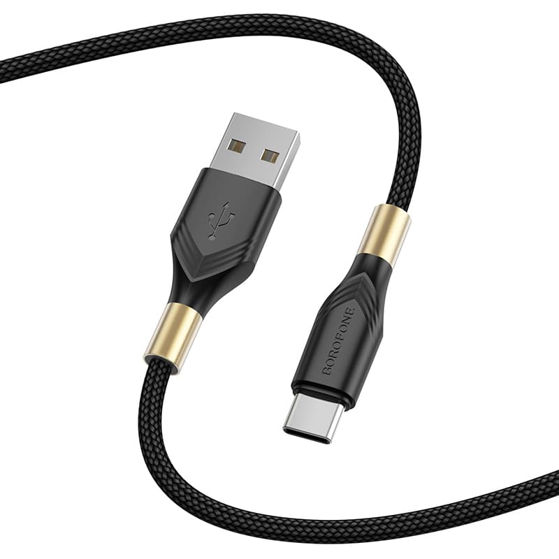 Kabel Borofone BX92 Advantage - USB na typ C - 3A 1 metr černý - náhled 2