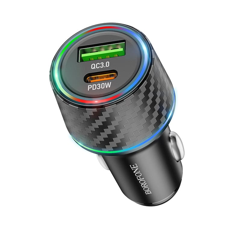 Adaptér do auta Borofone BZ21 s funkcí rychlonabíjení Dual 48W černá - náhled 2