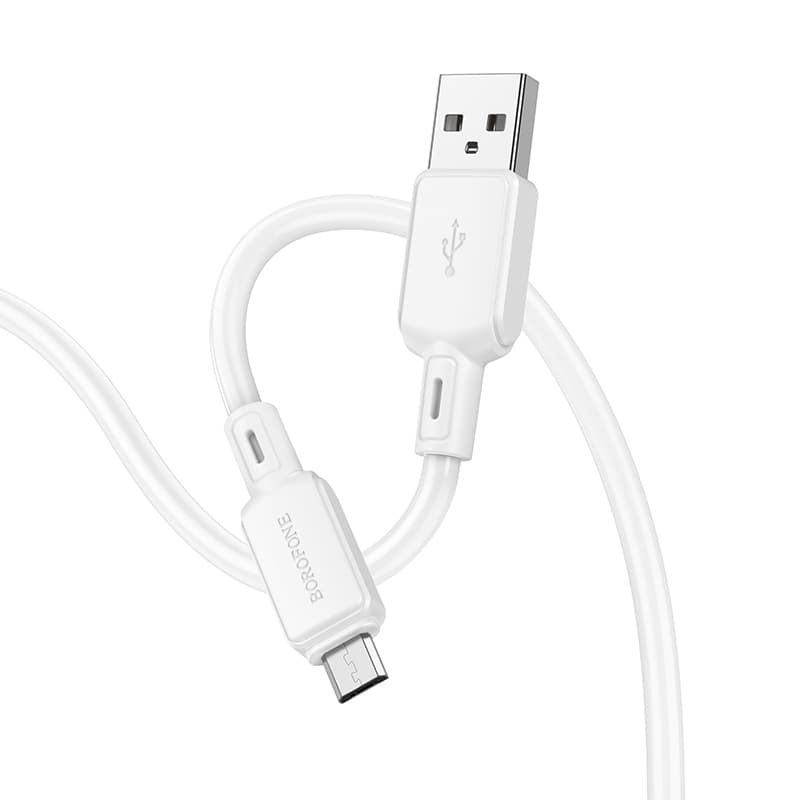 Borofone kabel BX94 Crystal color - USB na Micro USB - 2,4A 1 metr bílý - náhled 2
