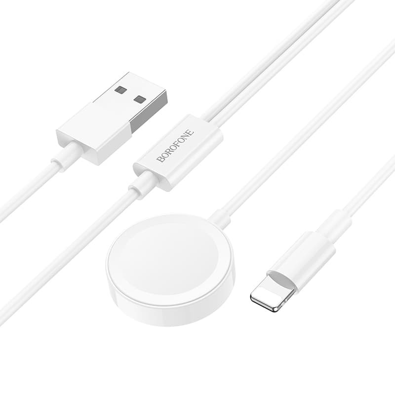 Bezdrátová nabíječka Borofone BQ22 2v1 pro mobilní telefon - iWatch bílá - náhled 2