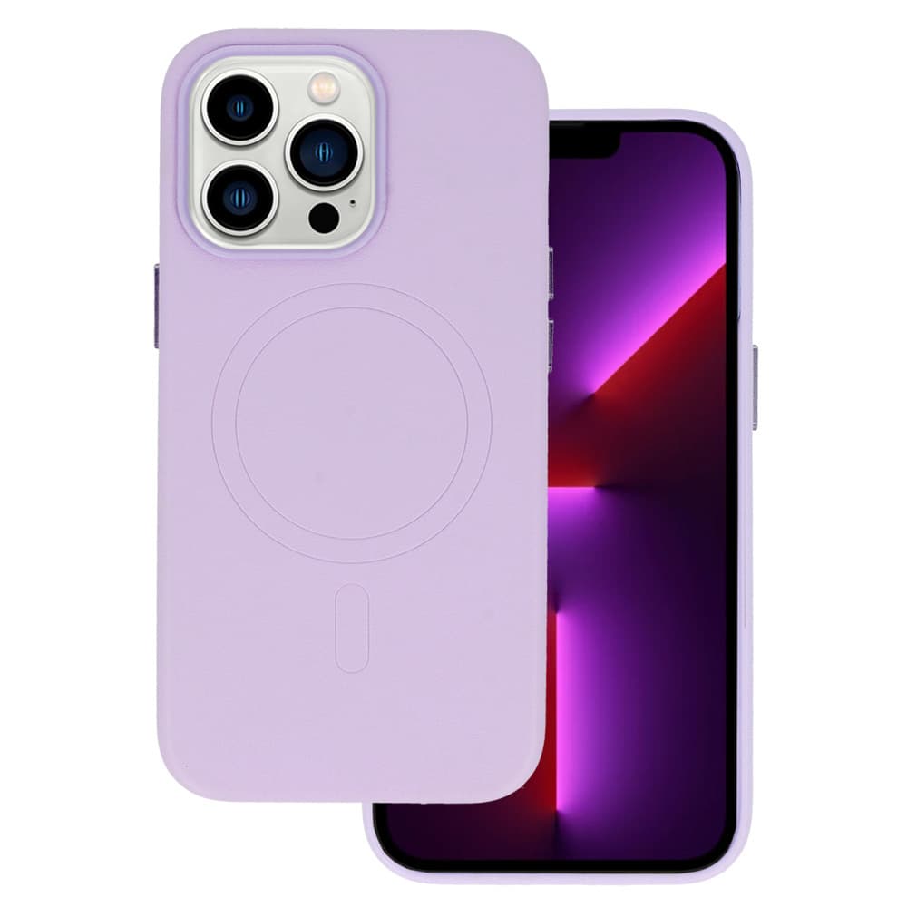 Zadní kryt MagSafe Leather pro Iphone 15 Plus Purple - náhled 2