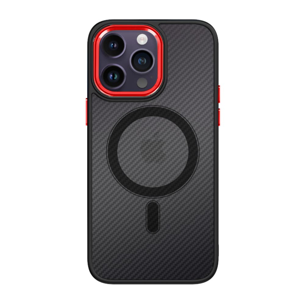 Tel Protect Magnetic Carbon Case pro Iphone 15 Plus Black-red - náhled 2