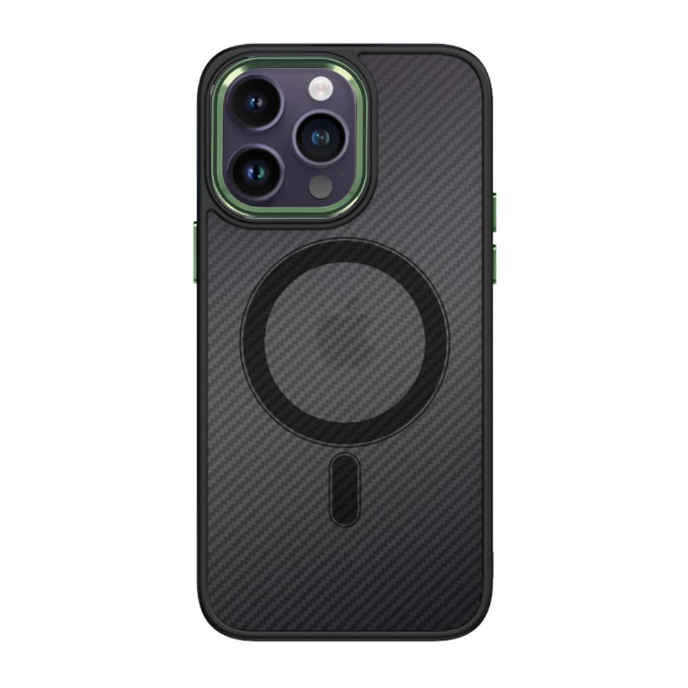 Tel Protect Magnetic Carbon Case pro Iphone 15 Plus Black-green - náhled 2