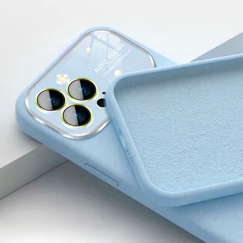 Měkké silikonové pouzdro na čočky pro Iphone 14 Pro světle modré - náhled 2