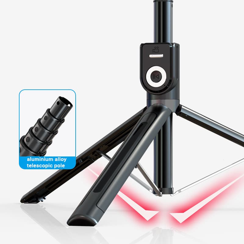Bluetooth selfie tyč P80 se stativem 1,3m černá - náhled 2
