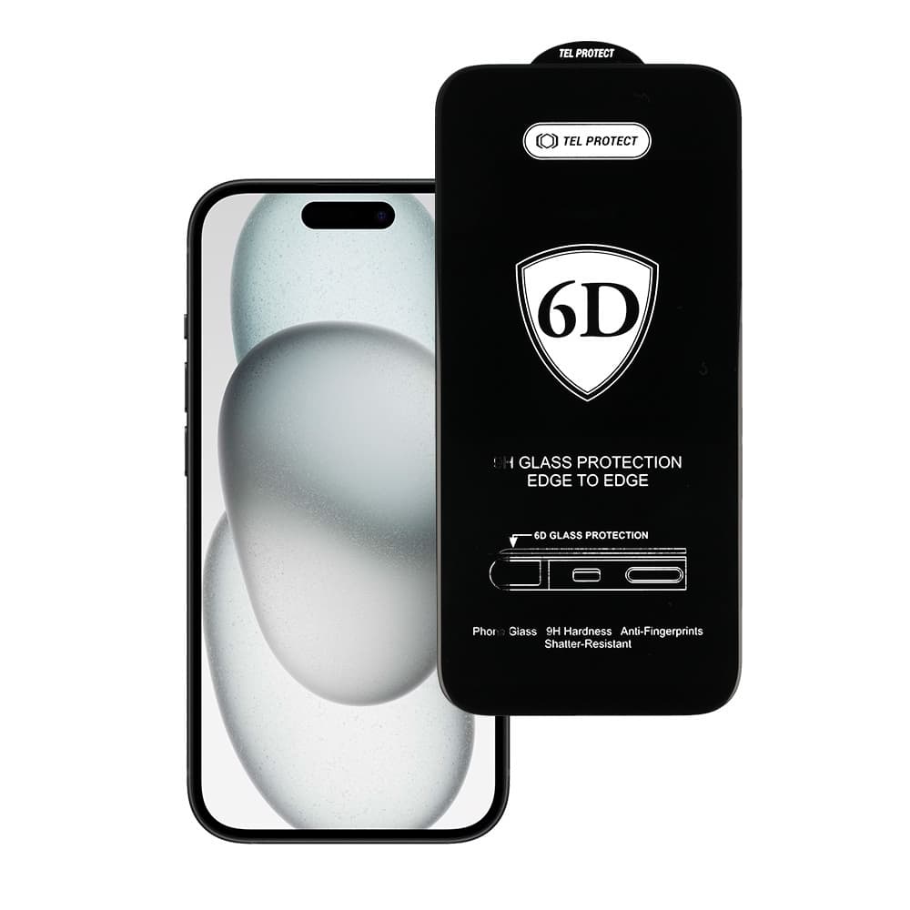 Tvrzené sklo Full Glue 6D pro IPHONE 15 PLUS BLACK - náhled 2