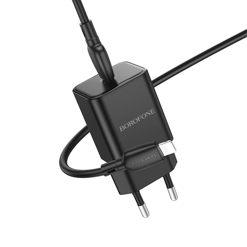 Rychlonabíječka Borofone BN13 vč. datového kabelu Lightning 30W černá - náhled 2
