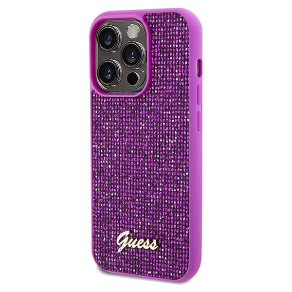 Originální pouzdro GUESS Disco Metal Script hardcase GUHCP14LPMSDGSF pro Iphone 14 Pro fuschia - náhled 2