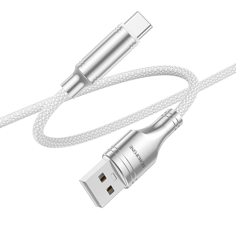 Kabel Borofone BU40 Advantage - USB na typ C - 3A 1,2 metru šedý - náhled 2