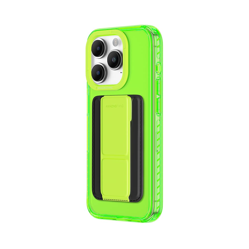 Zadní kryt Amazing Thing Titan Pro Neon Mag Wallet Case 10FT IP156.1PTWGN pro iPhone 15 Pro zelený se stojánkem - náhled 2