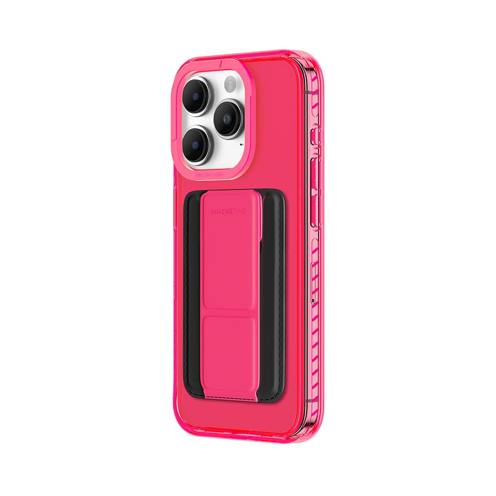 Zadní kryt Amazing Thing Titan Pro Neon Mag Wallet Case 10FT IP156.7PTWPN pro iPhone 15 Pro Max růžový se stojánkem - náhled 2