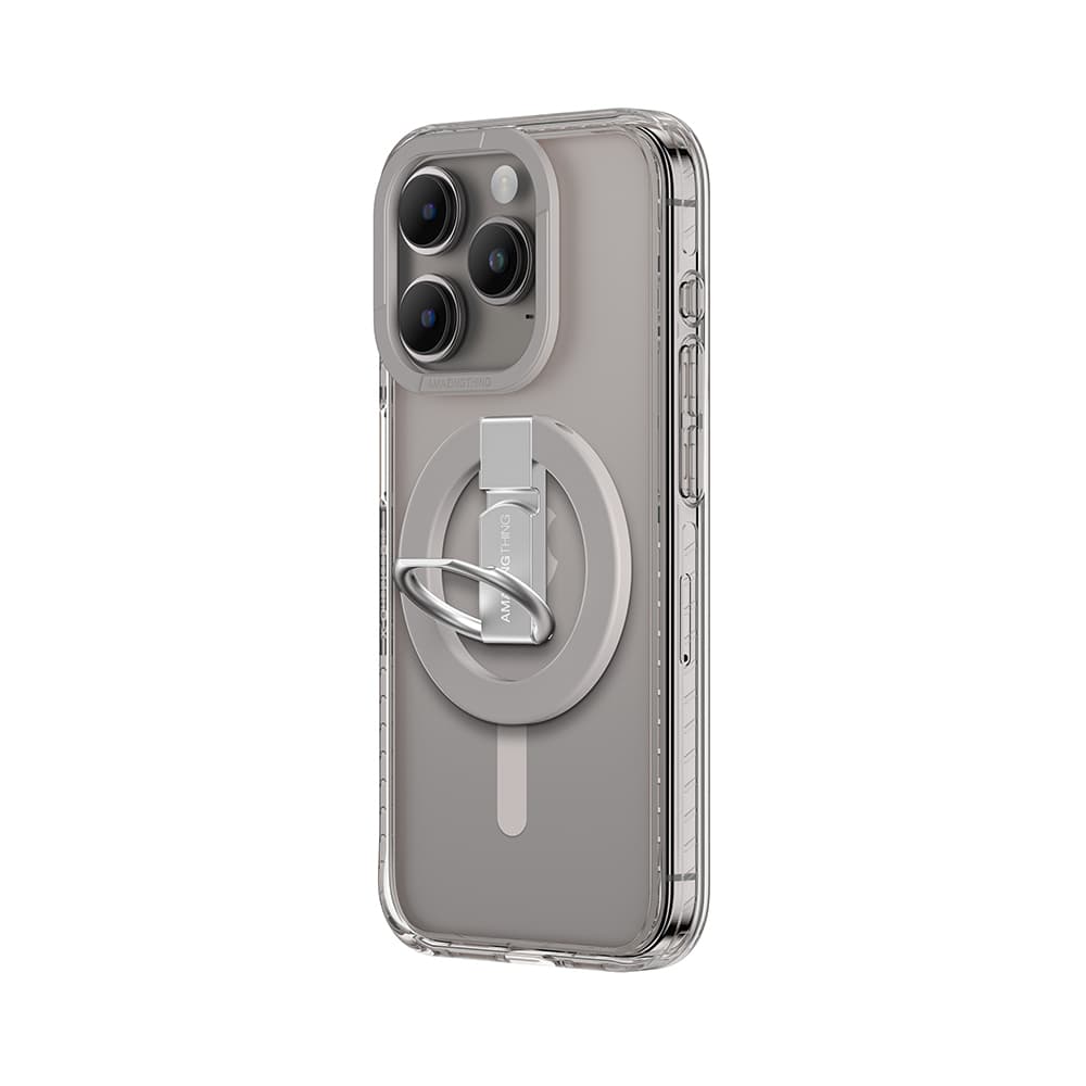 Zadní kryt Amazing Thing Titan Pro Mag Ring Grip Case 10FT IP156.1PTRGY pro iPhone 15 Pro titanium - náhled 2