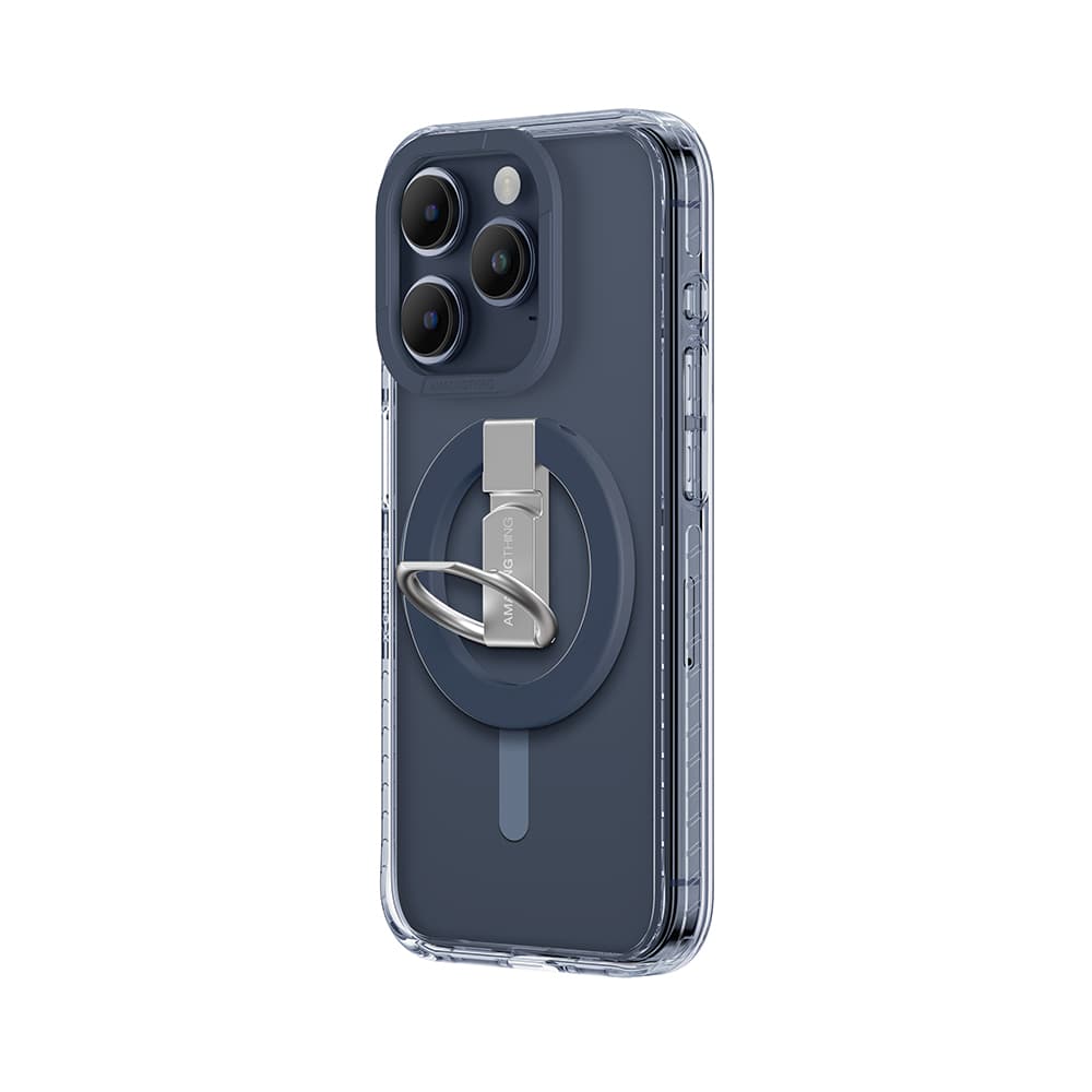 Zadní kryt Amazing Thing Titan Pro Mag Ring Grip Case 10FT IP156.1PTRBU pro iPhone 15 Pro navy - náhled 2