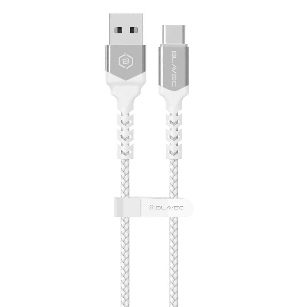 Datový kabel Blavec Raptor Braided - USB na typ C - PD 66W 6A 1m (CRA-UC6WS10) bílo-stříbrný - náhled 2