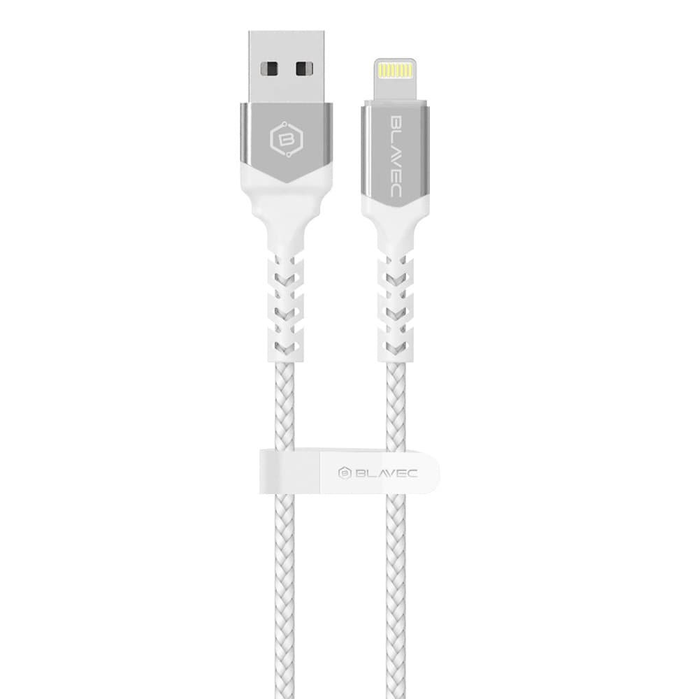 Datový kabel Blavec Raptor Braided - USB na Lightning - 1,5A 2m (CRA-UL15WS20) bílo-stříbrný - náhled 2