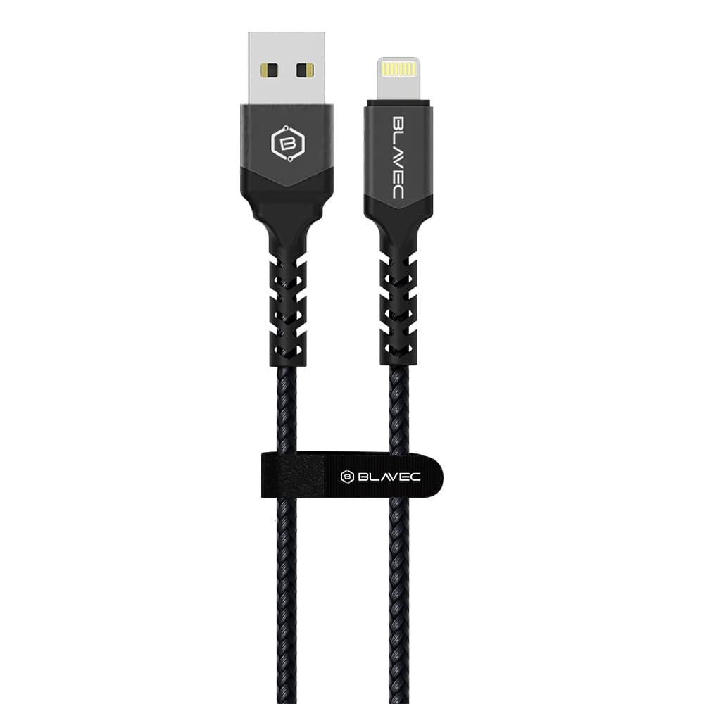 Datový kabel Blavec Raptor Braided - USB na Lightning - 2A 3m (CRA-UL2BG30) černo-šedý - náhled 2