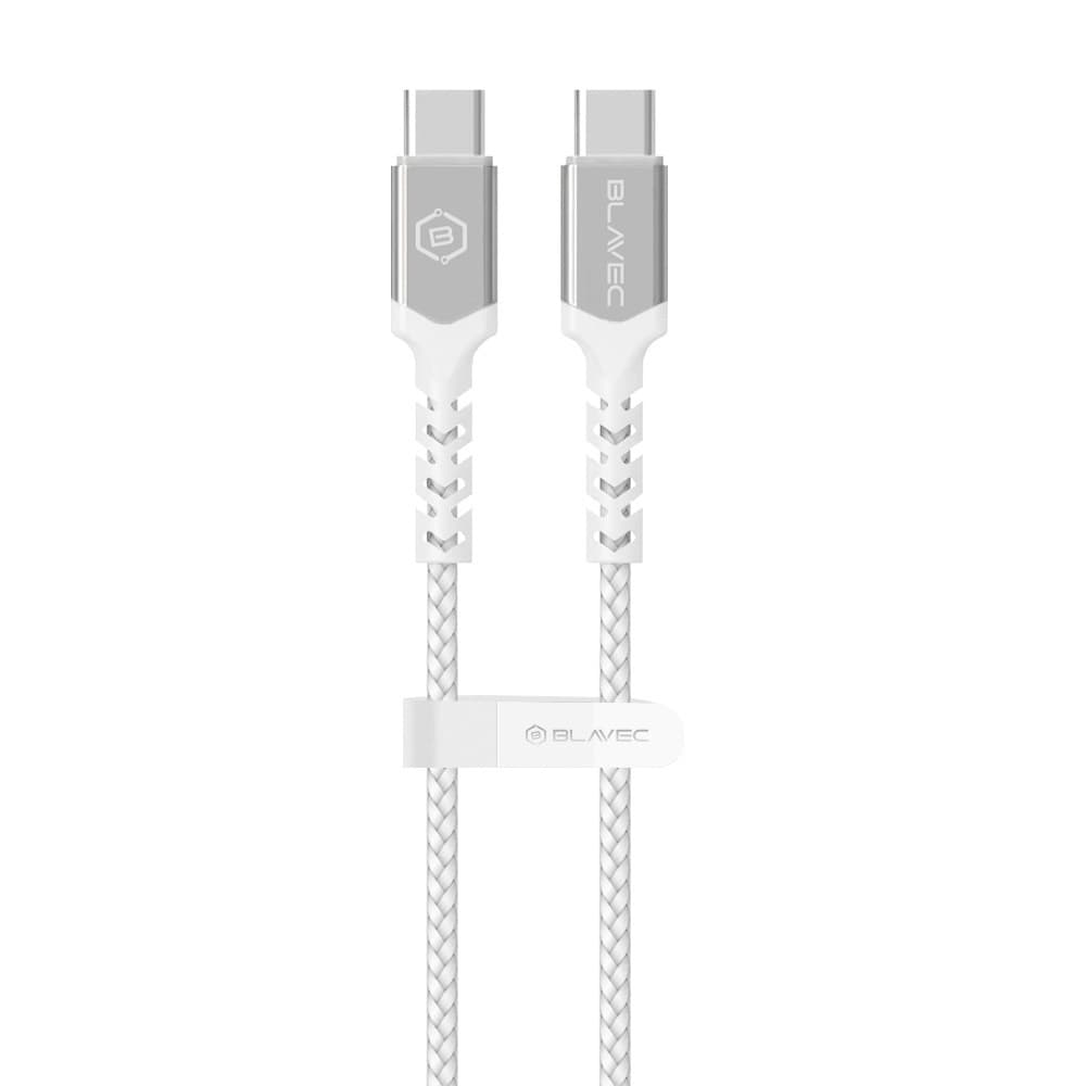 Datový kabel Blavec Raptor Braided - typ C na typ C - PD 60W 3A 3m (CRA-CC3WS30) bílo-stříbrný - náhled 2