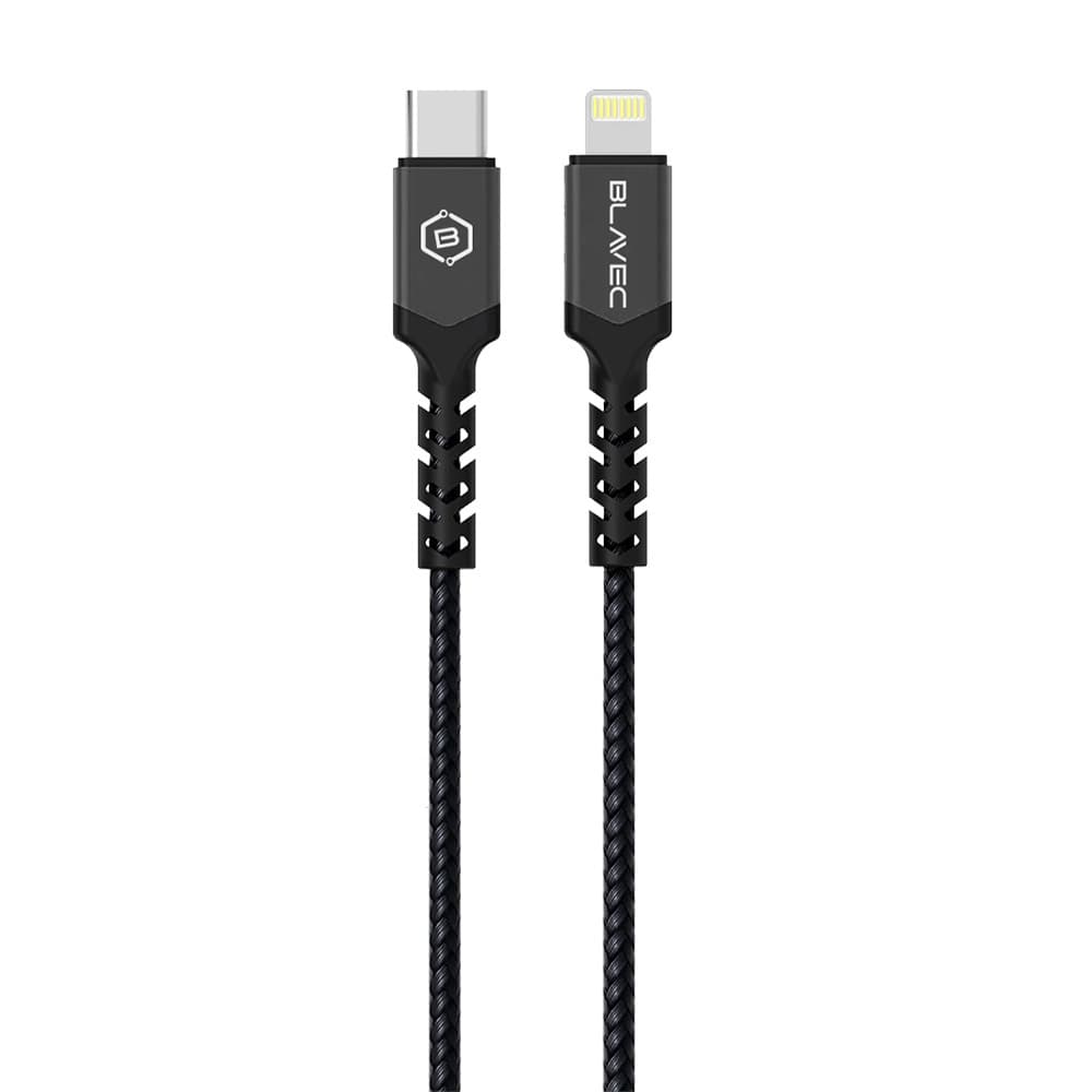 Datový kabel Blavec Raptor Braided - Type C to Lightning - PD 20W 2,4A 0,25m (CRA-CL24BG025) černo-šedý - náhled 2