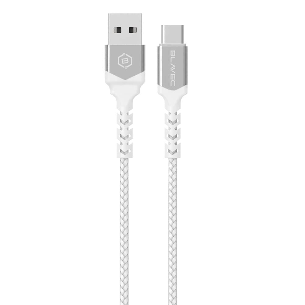 Datový kabel Blavec Raptor Braided - USB na typ C - 3A 0,5m (CRA-UC3WS05) bílo-stříbrný - náhled 2