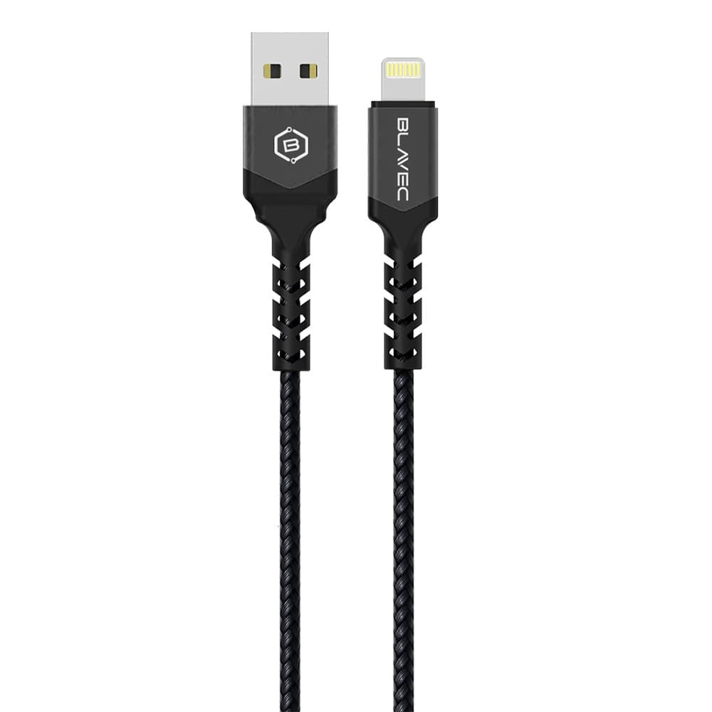 Datový kabel Blavec Raptor Braided - USB na Lightning - 2,4A 0,5m (CRA-UL24BG05) černo-šedý - náhled 2