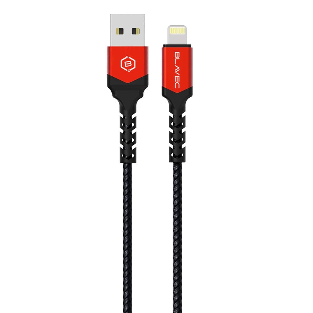 Datový kabel Blavec Raptor Braided - USB na Lightning - 2,4A 0,5m (CRA-UL24BR05) černo-červený - náhled 2