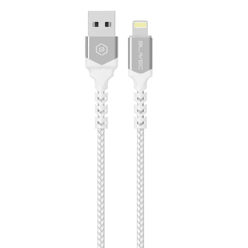Datový kabel Blavec Raptor Braided - USB na Lightning - 2,4A 0,5m (CRA-UL24WS05) bílo-stříbrný - náhled 2