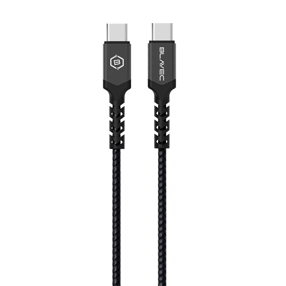 Datový kabel Blavec Raptor Braided - typ C na typ C - PD 60W 3A 0,5m (CRA-CC3BG05) černo-šedý - náhled 2