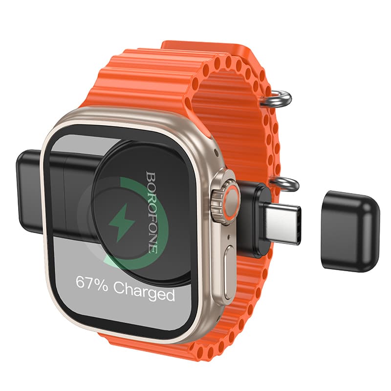 Bezdrátová nabíječka Borofone BQ31 Portable 2,5W pro iWatch 1-9, SE-SE2, Samsung Ultra-Ultra2 černá - náhled 2