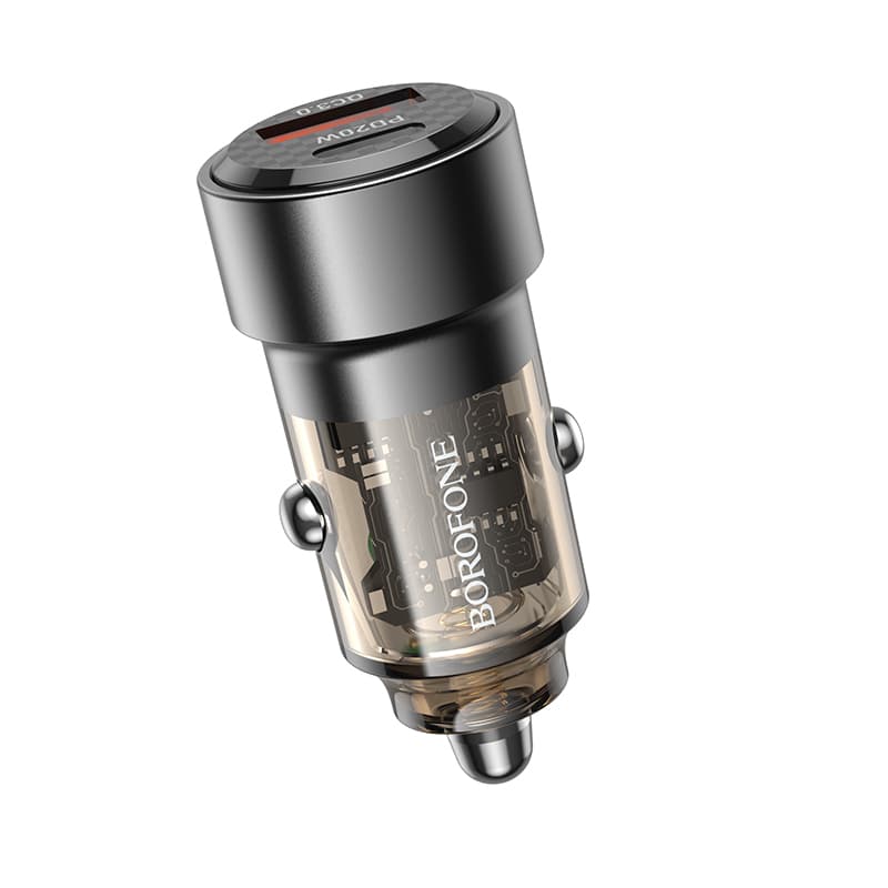 Adaptér do auta Borofone BZ20 Smart s funkcí rychlonabíjení Dual 38W černý - náhled 2