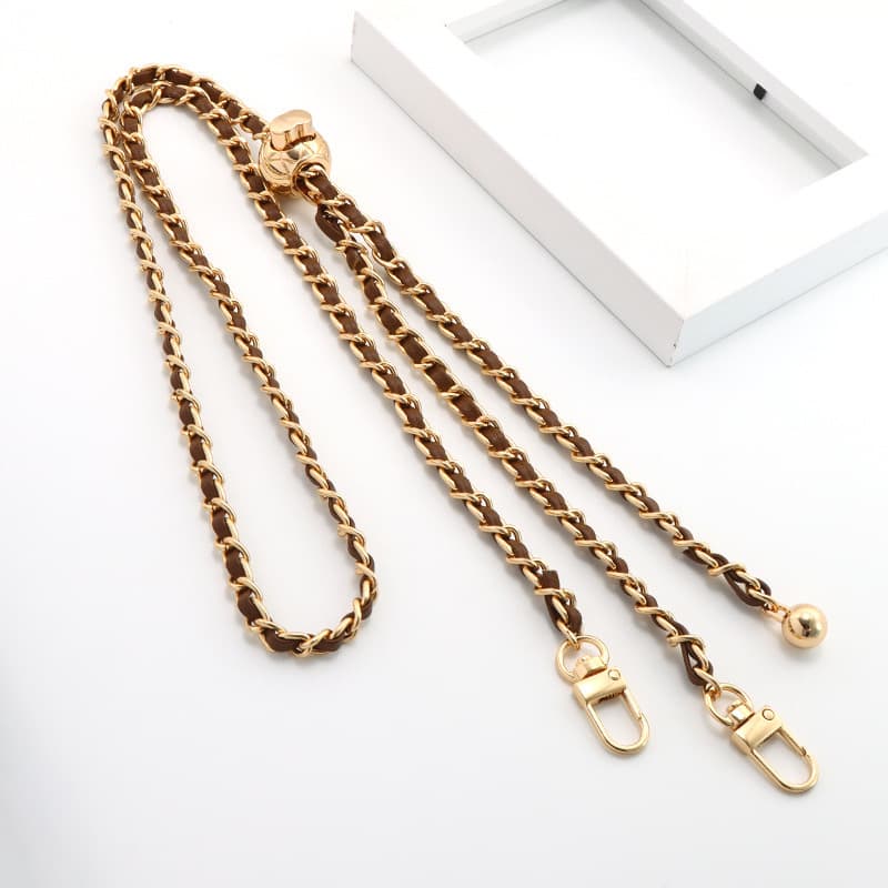 Šňůrka na mobil Braided hnědo-zlatá - náhled 2
