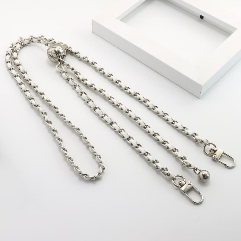 Šňůrka na mobil Braided bílo-stříbrná - náhled 2