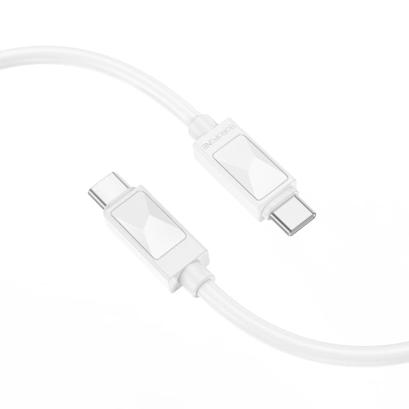 Datový kabel Borofone BX109 Joy - typ C na typ C - 60W 3A 1m bílý - náhled 2